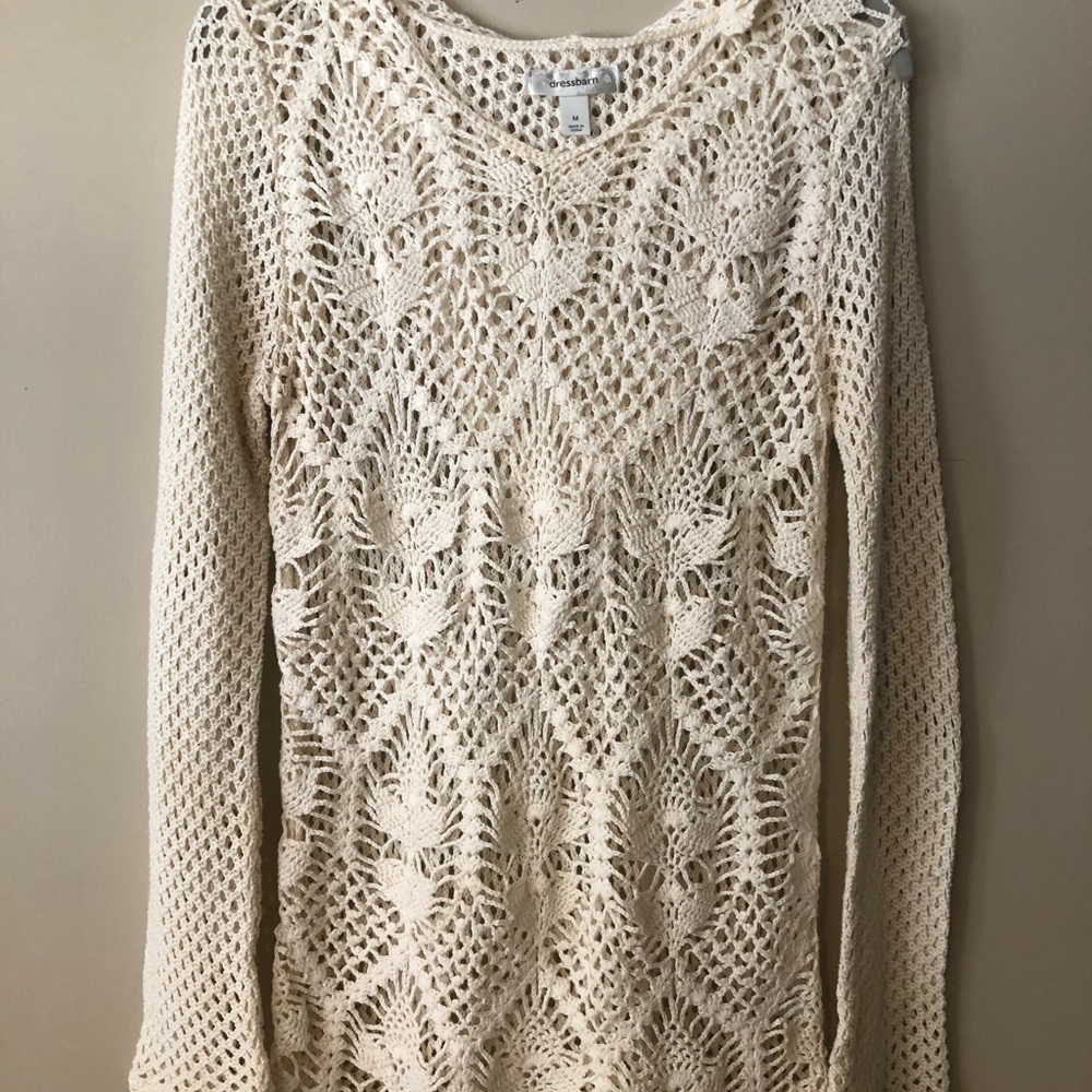 Crochet hooded top